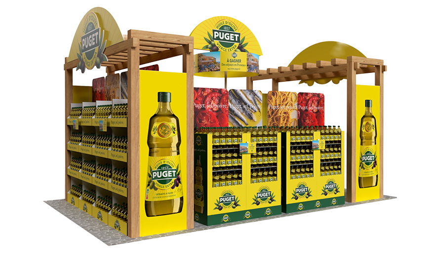 PLV magasin Puget (groupe Avril) réalisée par ComeBack