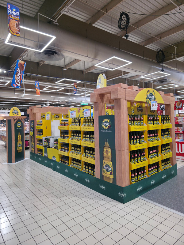 PLV magasin Puget (groupe Avril) réalisée par ComeBack